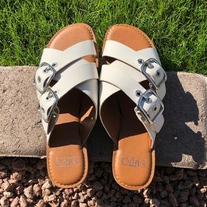 Franco Sarto Sandals (bright shade of off-white)